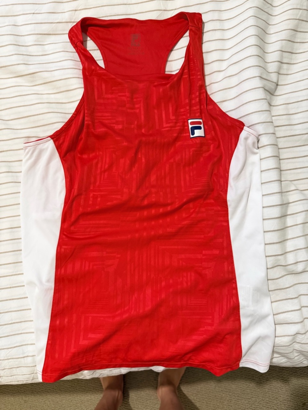 Fila Red and White Racerback Tank Top